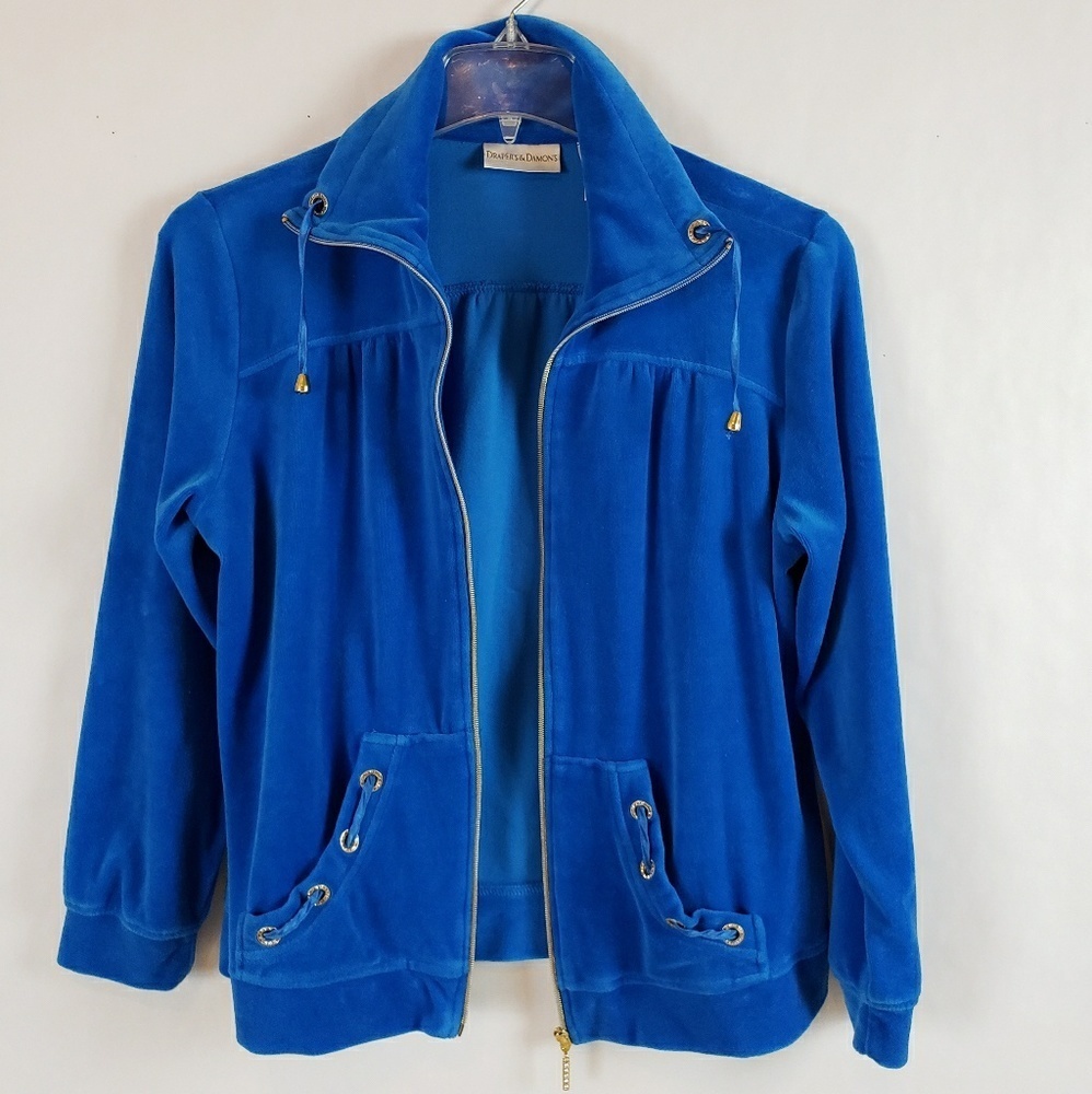 Drapers & Damon's Blue Velour Jacket Size M